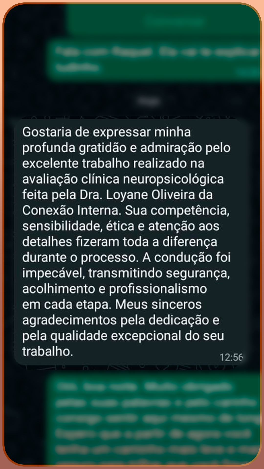 Imagem do depoimento original com dados de identificação ocultados
